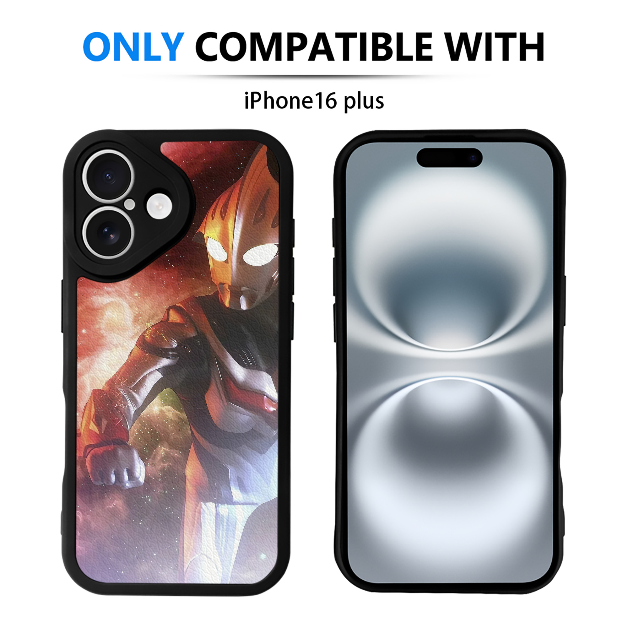 （画像用） ウルトラマン Ultraman 【iPhone 16シリーズ対応】シリコンスマホケース（レザー調） 材質：シリコン
